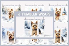 6 Winter Yorkshire Dog Tumbler Sublimation|Winter Tumbler Product Image 1