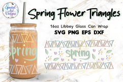 Spring pastel color flowers with triangles | 16oz Glass Wrap Product Image 1