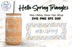 Hello Spring pastel color triangles | 16oz Glass Wrap Product Image 1