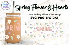 Spring pastel color flowers and hearts | 16oz Glass Wrap Product Image 1