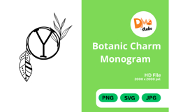 Botanic Charm Monogram -Elegant Floral Letters SVG, PNG, JPG Product Image 1