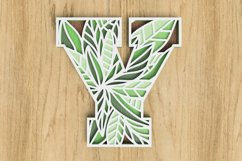 Layered Botanical Alphabet Laser Cut File - Letter Y Product Image 1