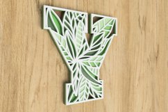 Layered Botanical Alphabet Laser Cut File - Letter Y Product Image 2