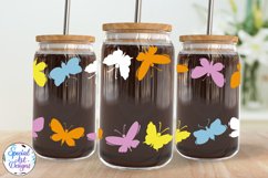 Colored butterflies | 16oz Libbey Glass Can Wrap Cut file Product Image 3