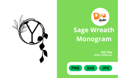 Sage Wreath Monogram Product Image 1