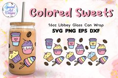 Colored Sweets | 16oz Libbey Glass Can Wrap Cut file Product Image 1