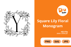 Square Lily Floral Monogram Product Image 1