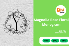 Magnolia Rose Floral Monogram Product Image 1