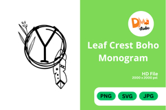 Leaf Crest Boho Monogram - Hand Drawn Botanical Letters Product Image 1