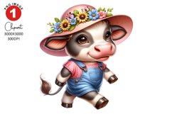 Cow Walking Clipart Sublimation PNG Product Image 1
