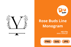 Rose Buds Line Monogram Product Image 1