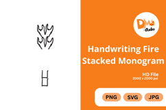 Handwriting Fire Stacked Monogram Product Image 1