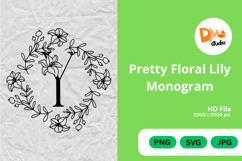 Pretty Floral Lily Monogram Product Image 1