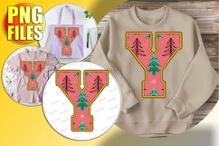 Y Doodle Letter Style Sublimation Cheerful Christmas Design! Product Image 1