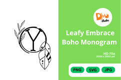 Leafy Embrace Boho Monogram Product Image 1