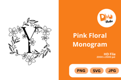 Pink Floral Monogram Product Image 1