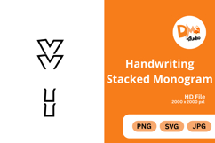 Handwriting Stacked Monogram Product Image 1