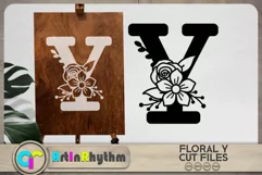 Floral letter Y svg cut file / Botanical alphabet SVG Product Image 2