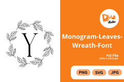 Monogram Leaves Wreath Font Product Image 1