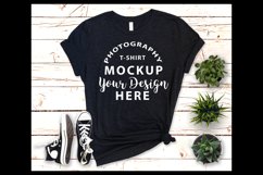 Bella Canvas3001 T-shirt mock-up BLACK HEATHER Product Image 1