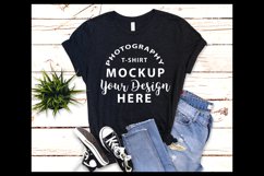 Bella Canvas3001 T-shirt mock-up BLACK HEATHER Product Image 1