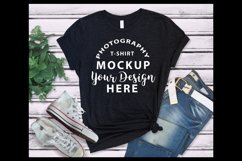 Bella Canvas3001 T-shirt mock-up BLACK HEATHER Product Image 1