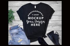 Bella Canvas3001 T-shirt mock-up BLACK HEATHER Product Image 1