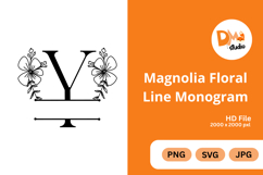 Magnolia Floral Line Monogram Product Image 1