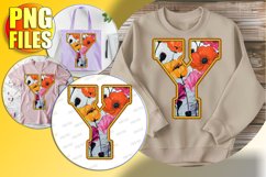 Y Doodle Letter Bright Heart Whimsical Fun! Product Image 1