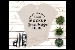 Bella Canvas 3001 t-shirt mock-up HEATHER DUST Product Image 1