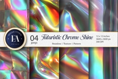 Holographic Y2K Chrome Shiny Futuristic Digital Paper Product Image 1