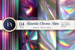 Futuristic Y2K Chrome Shiny Holographic Digital Paper Product Image 1