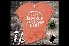 Bella Canvas 3001 t-shirt mock-up ORANGE HEATHER Product Image 1