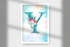 Spring Watercolor Letter. Monogram Y. Sublimation Design. Product Image 3