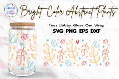 Bright color abstract figures and plants | 16oz Glass Wrap Product Image 1