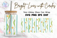 Bright color abstract lines with circles | 16oz Glass Wrap Product Image 1