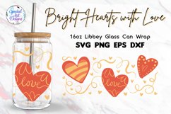 Bright color red and orange hearts | 16oz Glass Wrap Product Image 1