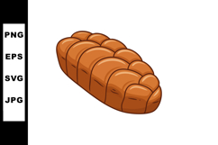 Freshly baked braided bread loaf illustration with golden br Product Image 1