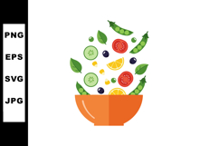Vegetable and fruit salad bowl with fresh green peas cucumbe Product Image 1