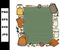 Kitchen utensils and appliances frame with teapots and jars Product Image 1