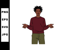 Young man with dreadlocks wearing casual clothes shrugging s Product Image 1