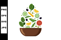 Fresh vegetable salad bowl with leafy greens cucumber tomato Product Image 1