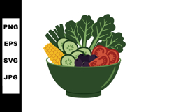 Fresh vegetable salad bowl with tomatoes cucumbers corn and Product Image 1