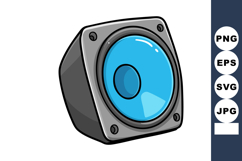 Blue Speaker Sound System Audio Equipment Cartoon Vector Ill Product Image 1