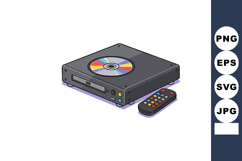 DVD player with colorful remote control and disc vector illu Product Image 1