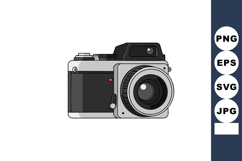 Vintage camera illustration with detailed lens and shutter b Product Image 1