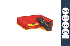 Red DVD player with remote control vector illustration in si Product Image 1