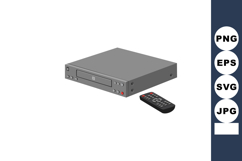 DVD player and remote control vector illustration in gray co Product Image 1
