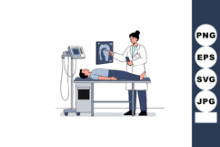Doctor Explaining Lung X-ray to Patient in Medical Examinati Product Image 1