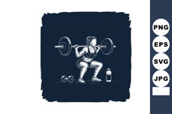 Woman performing barbell squat exercise with dumbbell and wa Product Image 1